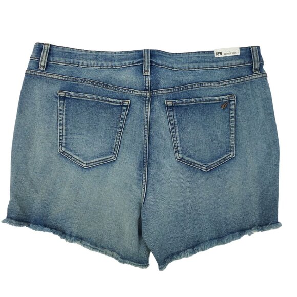 William Rast Floral Embroidered Studded High Rise Denim Shorts Womens 18W NEW - Picture 2 of 16